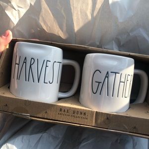NWT Rae Dunn Harvest & Gather Thanksgiving Mug Set